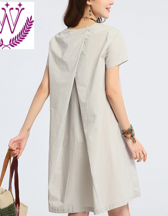 夏日優雅之選 MEERYCO 2016款棗紅寬松A字連衣裙